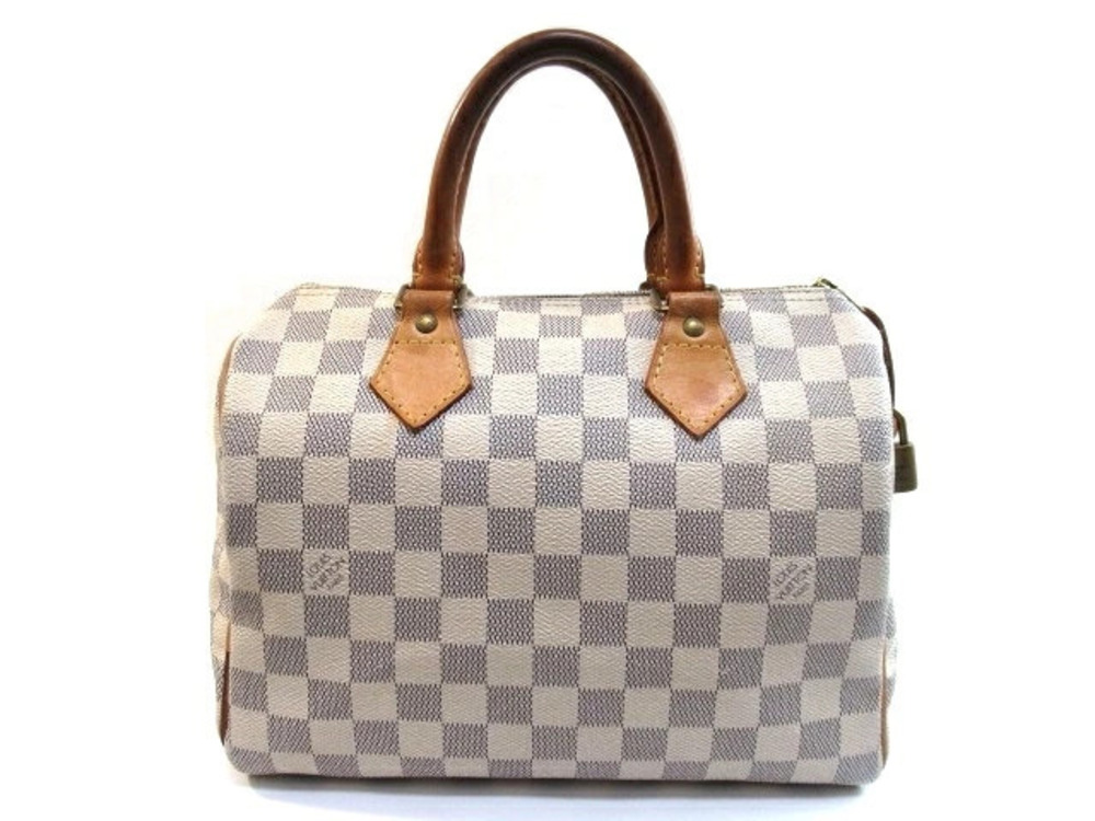 LOUIS VUITTON Speedy Handbag Azur White